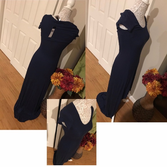 BCBG Max Azria Womens Navy Blue Maxi Dress - Picture 7 of 8